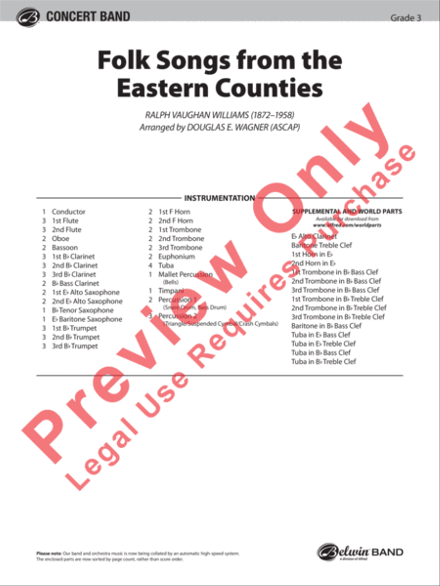 Folksongs from the Eastern Counties Concert Band scores gallery preview page 2