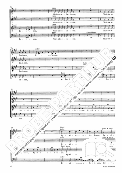 Mass in A Major (2 versions)