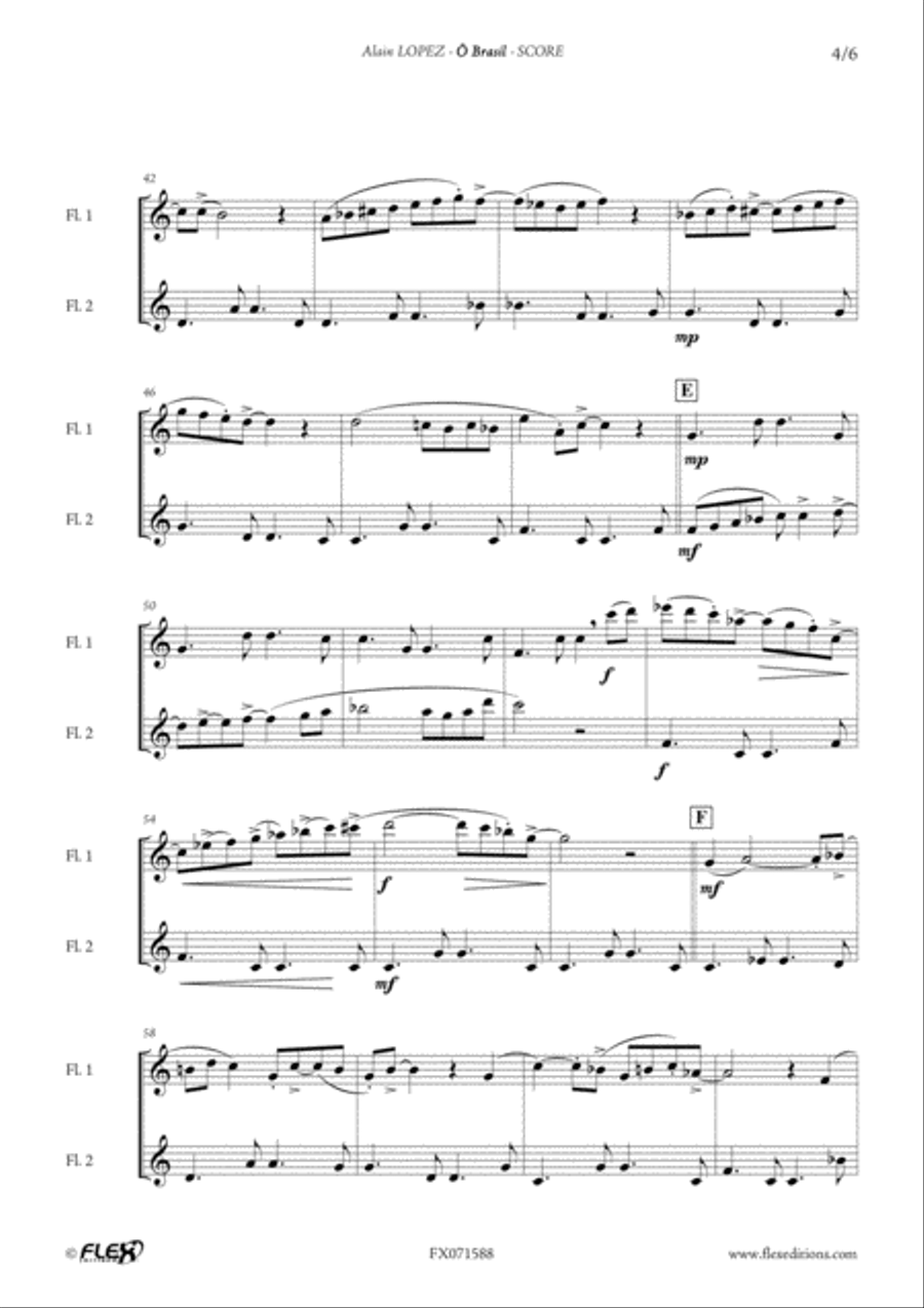 O Brasil Flute Duet scores gallery preview page 4