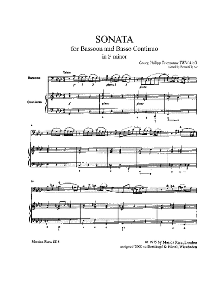 Sonata in F minor TWV 41:f1