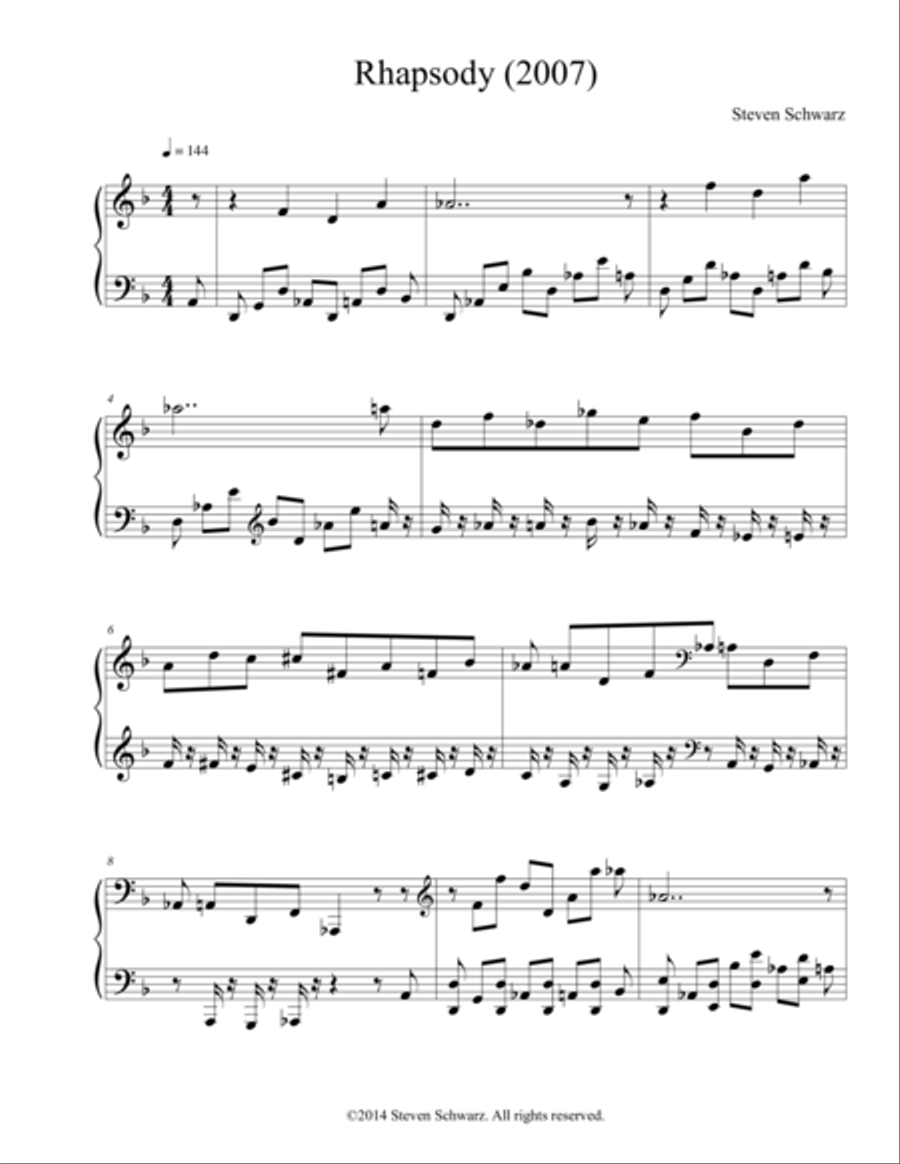 Rhapsody (2007) Piano Solo scores gallery preview page 1