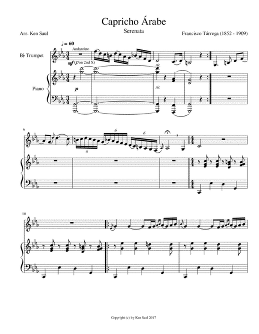 Capricho Arabe for Trumpet and Piano