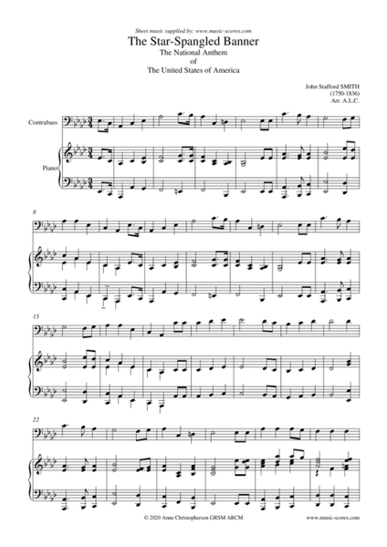 Star Spangled Banner - Contrabass and Piano, with words image number null