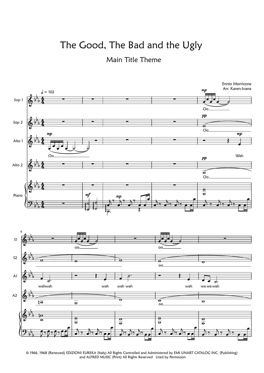 The Good, The Bad And The Ugly (Main Title) SSAA scores gallery preview page 1