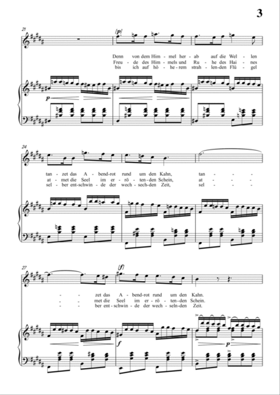 Schubert-Auf dem Wasser zu singen inB for Vocal and Piano Voice scores gallery preview page 4