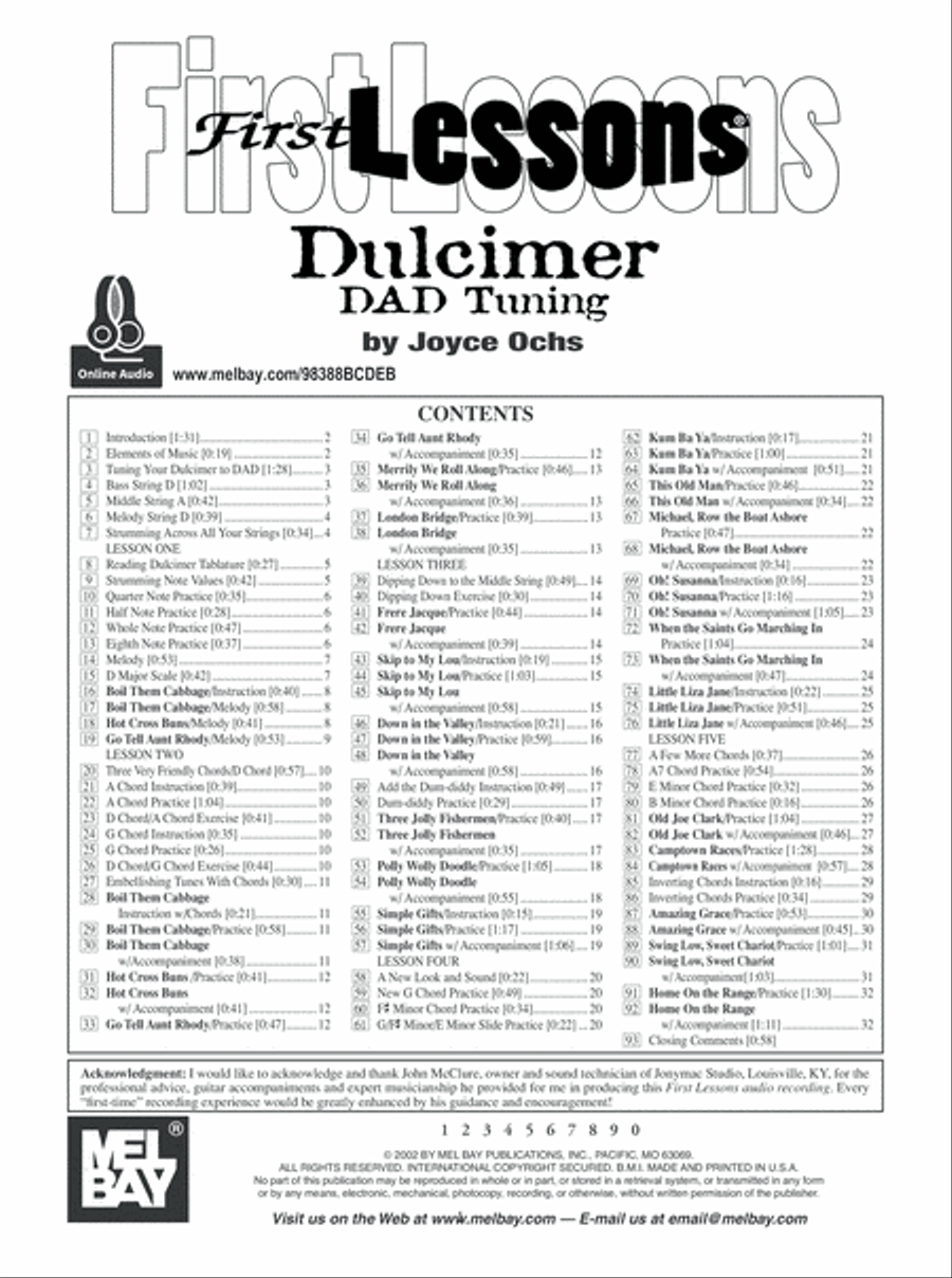 First Lessons Dulcimer Dulcimer scores gallery preview page 2