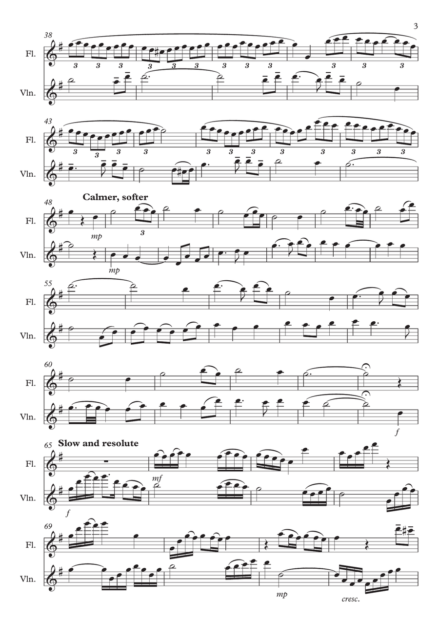 Amazing Grace! Variations for Flute and Violin Flute scores gallery preview page 3