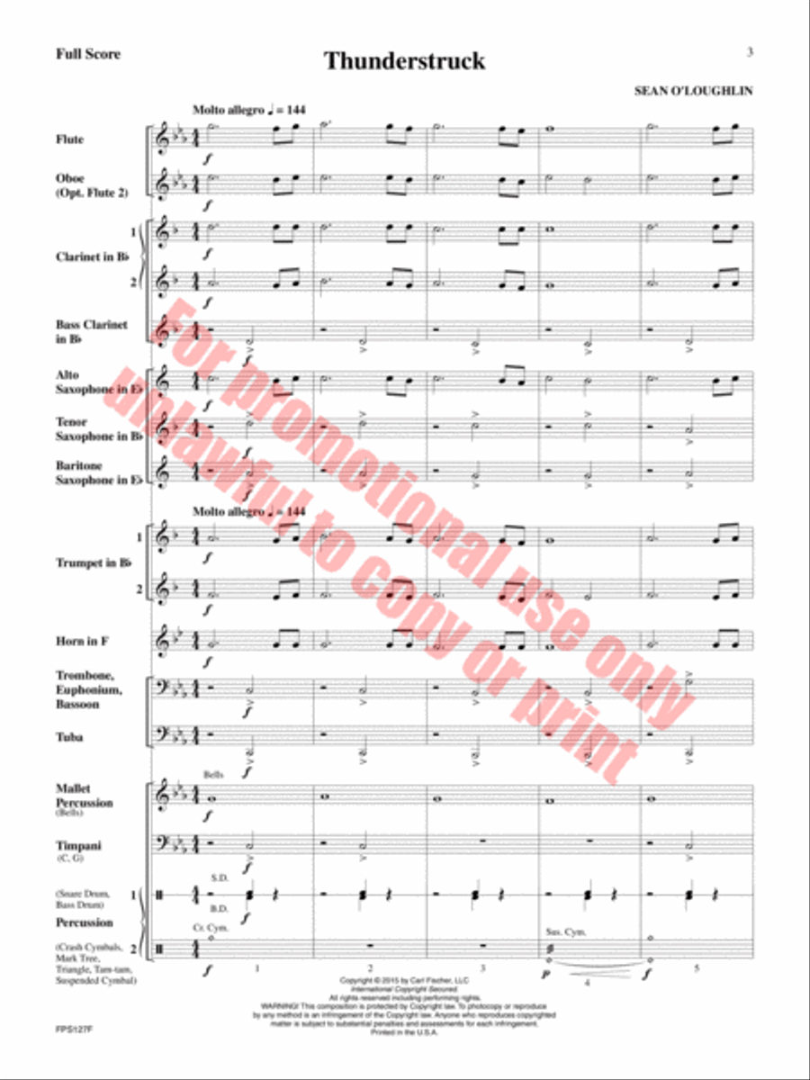 Thunderstruck Thunderstruck Concert Band scores gallery preview page 4