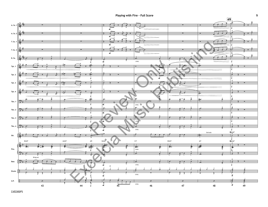 Playing with Fire (Score) Jazz Ensemble scores gallery preview page 8