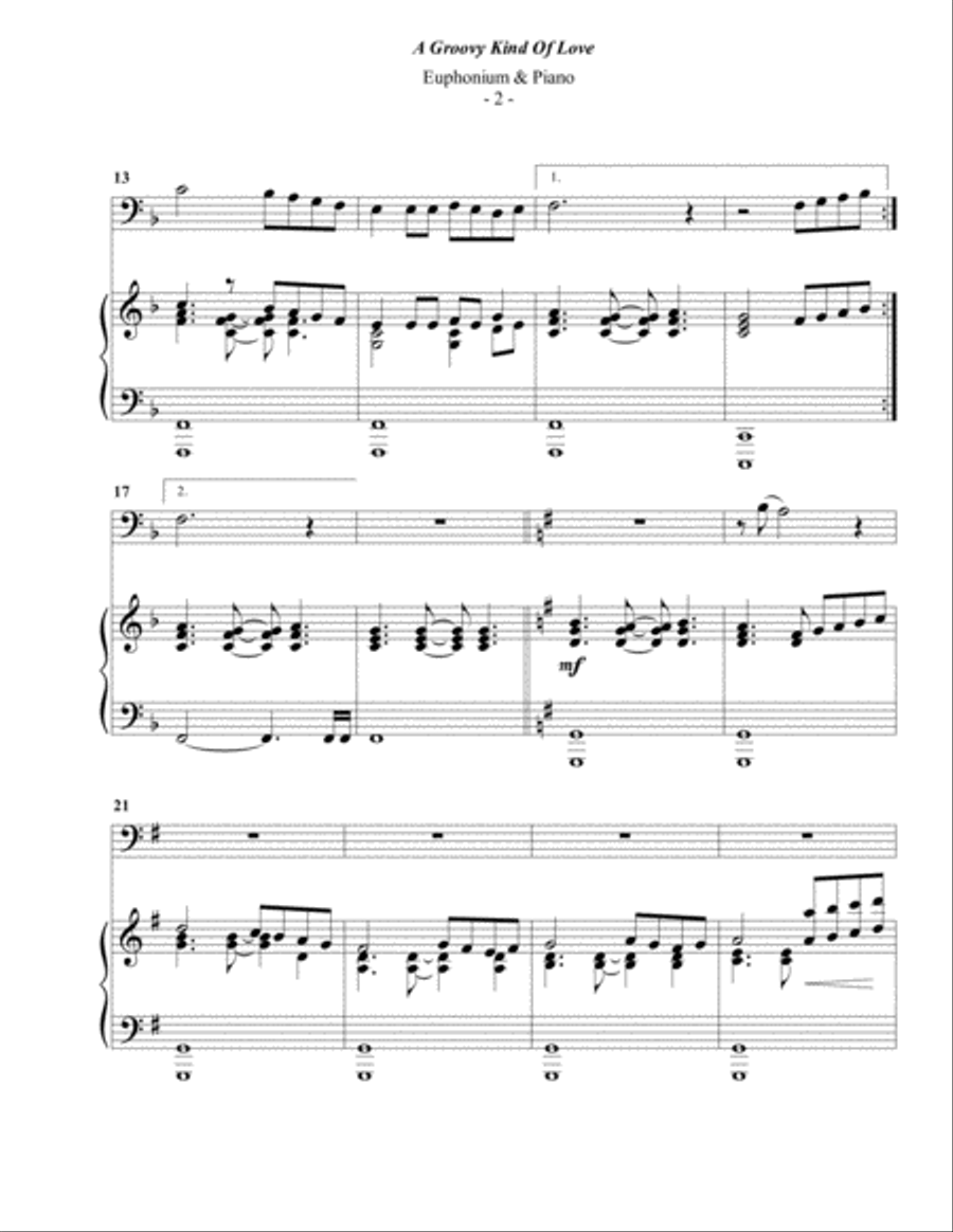 A Groovy Kind Of Love Euphonium scores gallery preview page 2