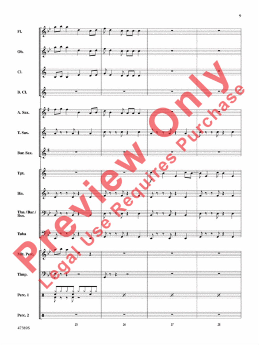 Over My Head Concert Band scores gallery preview page 10