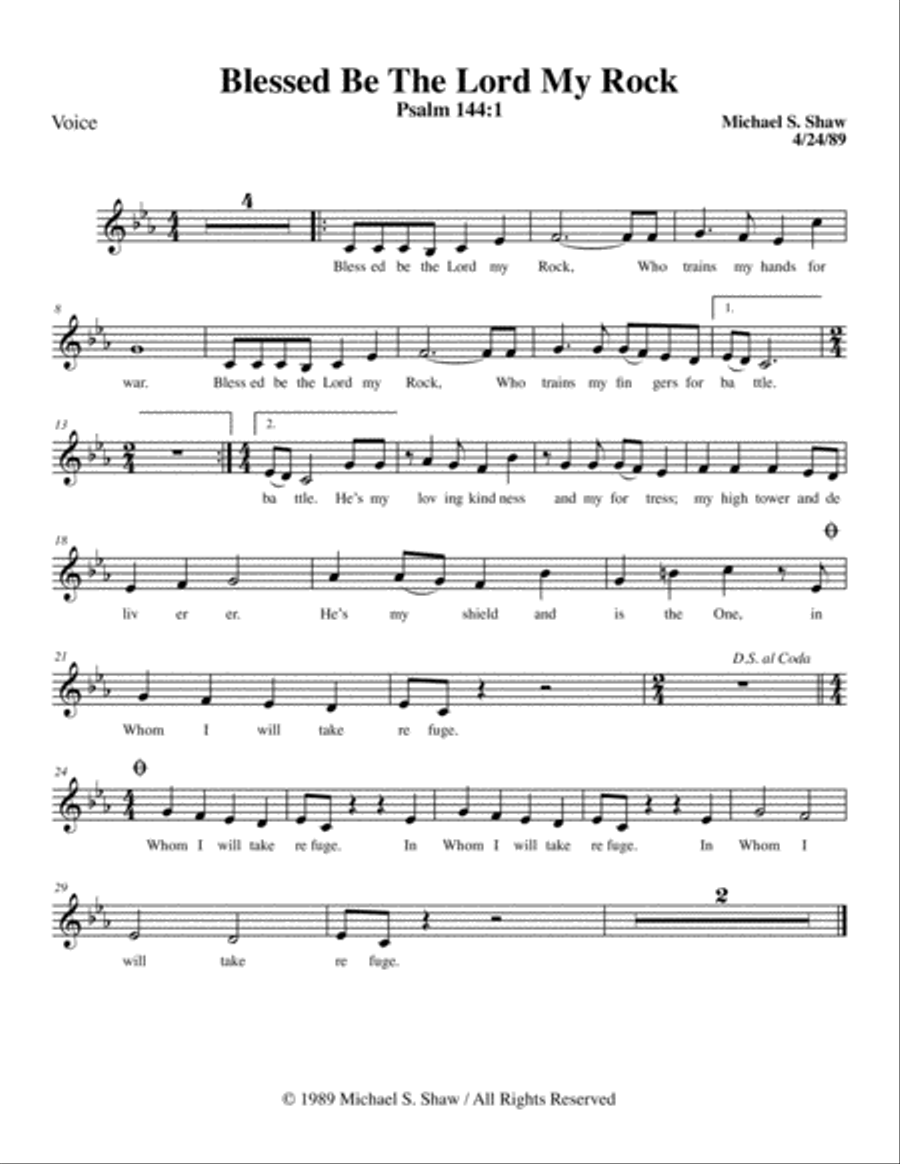 Blessed Be the Lord My Rock Piano, Vocal, Guitar scores gallery preview page 6
