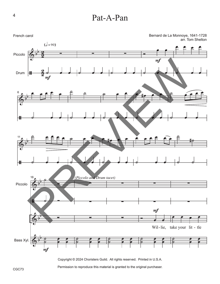 Three Christmas Carols for Unison Voices (Reproducible with MP3s) Unison Choir scores gallery preview page 5