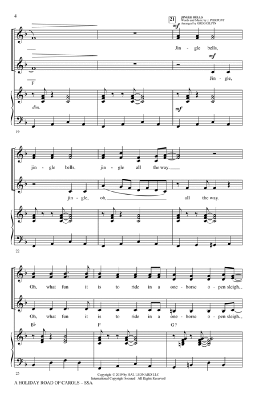 A Holiday Road of Carols SSA scores gallery preview page 3