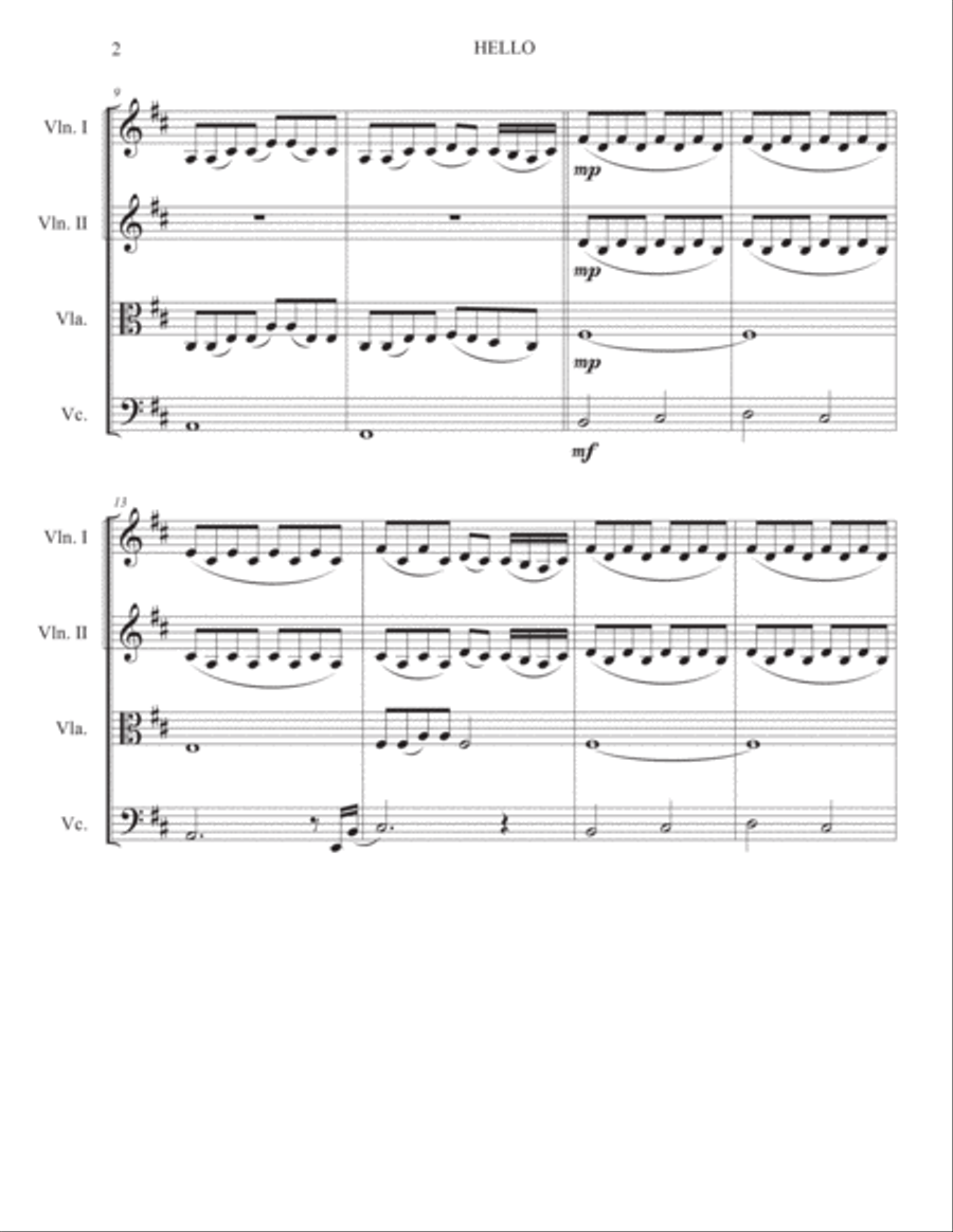 Hello String Quartet scores gallery preview page 2