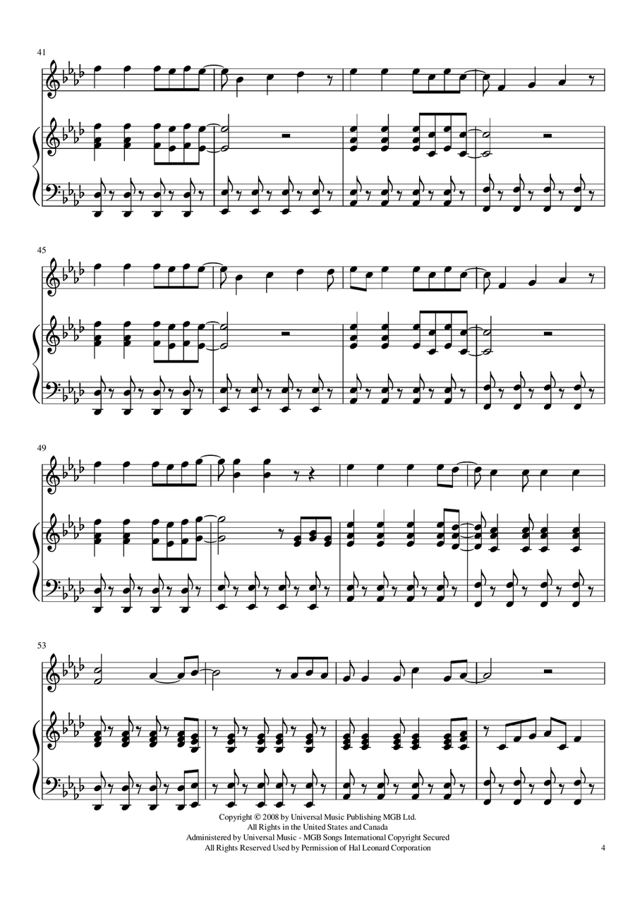 Viva La Vida Viva La Vida Violin Solo scores gallery preview page 4