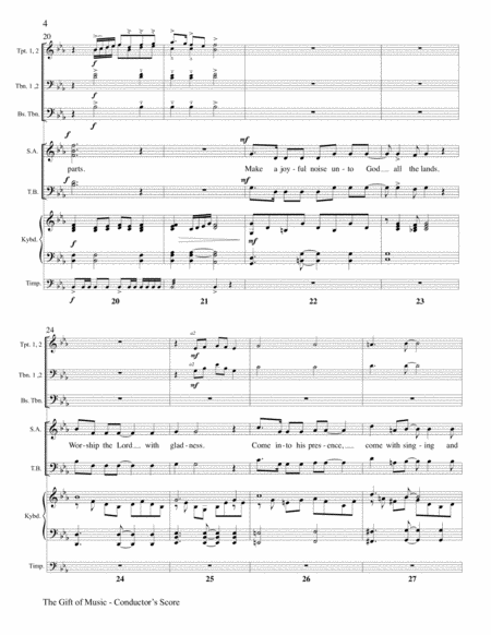 Gift of Music, The- Brass Parts: Conductor's Score: 2 B-flat Trumpets, 3 Tromb-D