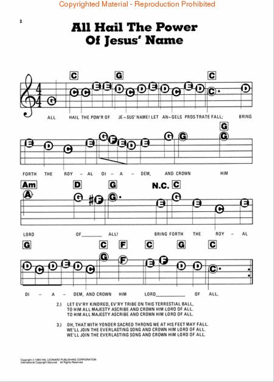 Hymns Electronic Keyboard scores gallery preview page 2