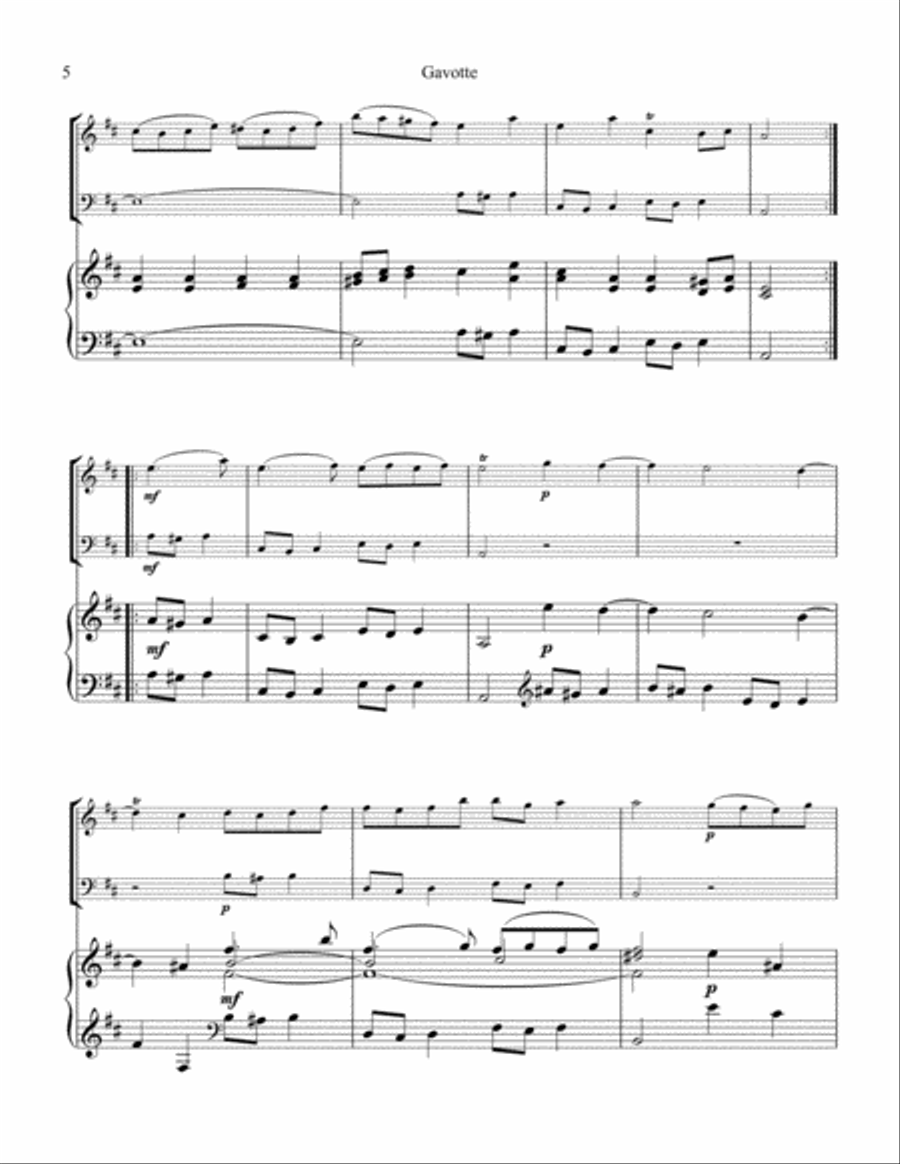Gavotte 1 & 2 BWV 1068 for piano trio Piano Trio scores gallery preview page 6