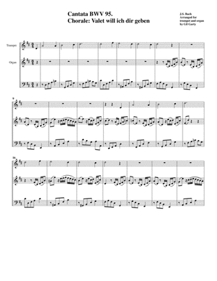 Chorale: Valet will ich dir geben from Cantata BWV 95 (arrangement for trumpet and organ)