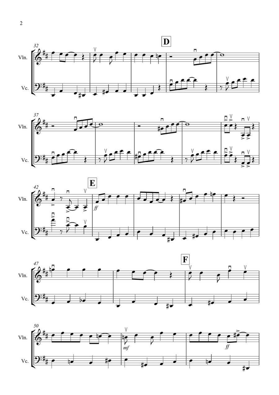 Burnie's Ragtime for Violin and Cello Duet String Duet scores gallery preview page 2