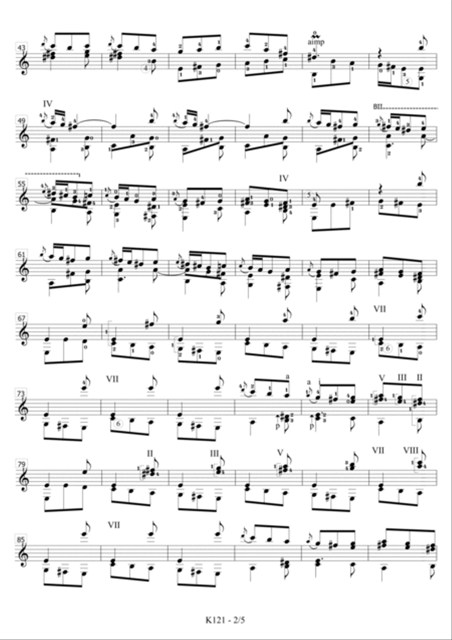 Sonata K121 / L181 Acoustic Guitar scores gallery preview page 3