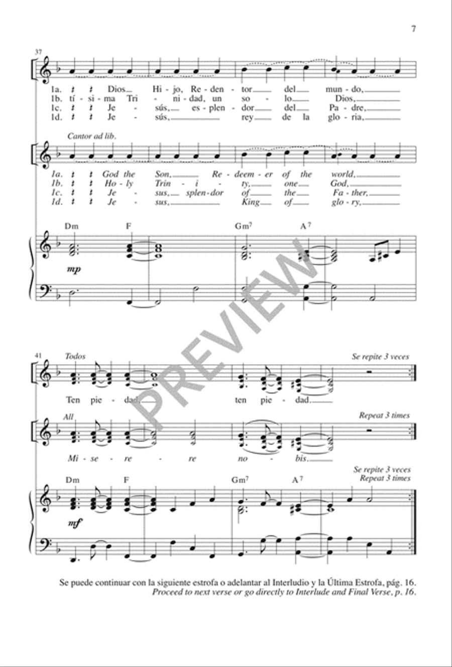 Letanía del Santo Nombre de Jesús 3-Part scores gallery preview page 7