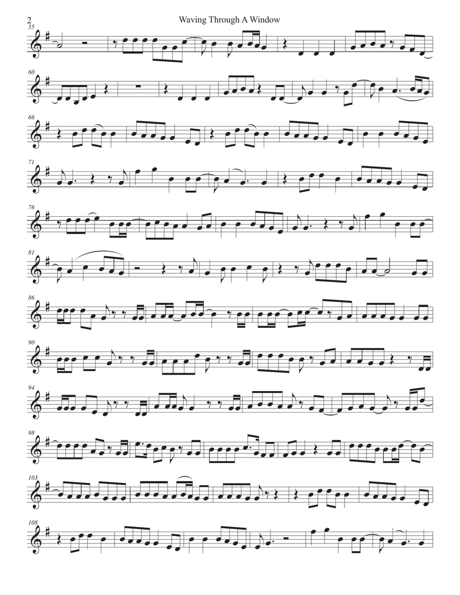 Waving Through A Window Trumpet Solo scores gallery preview page 2