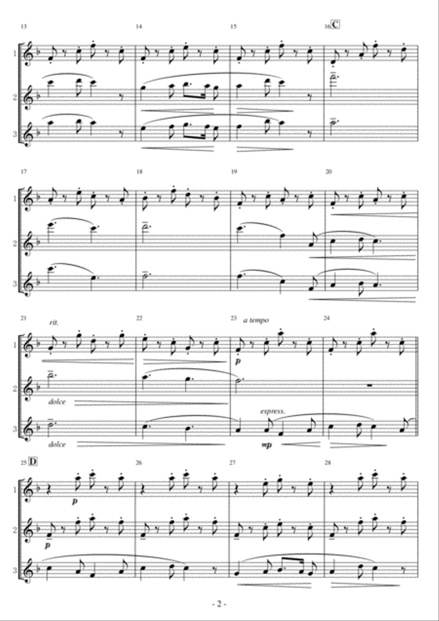 <Flute Trio> Mary's Lullaby Flute Trio scores gallery preview page 2