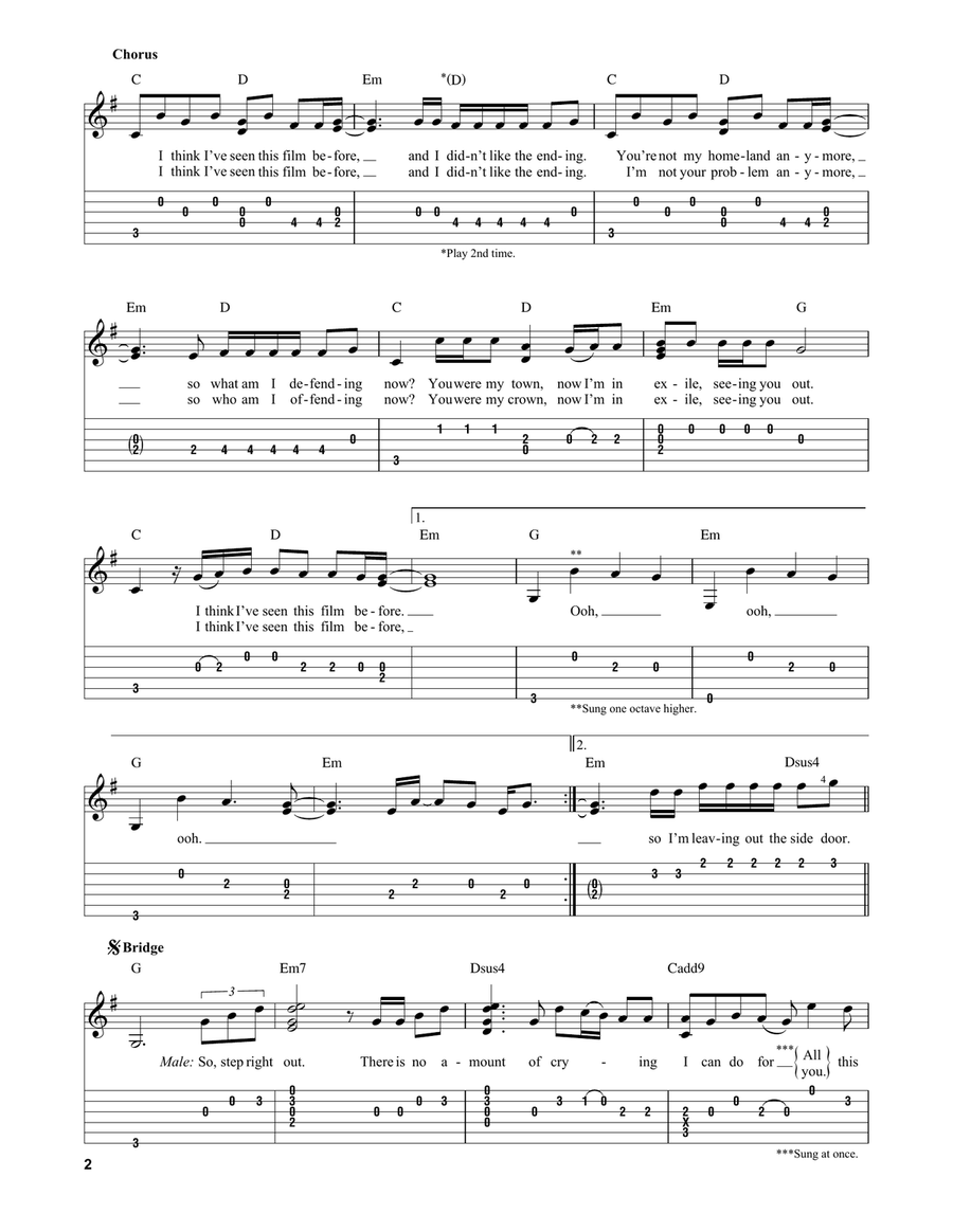 exile (feat. Bon Iver) Acoustic Guitar scores gallery preview page 2