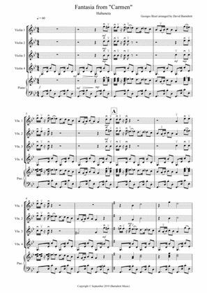 Habanera (Fantasia from Carmen) for Violin Quartet