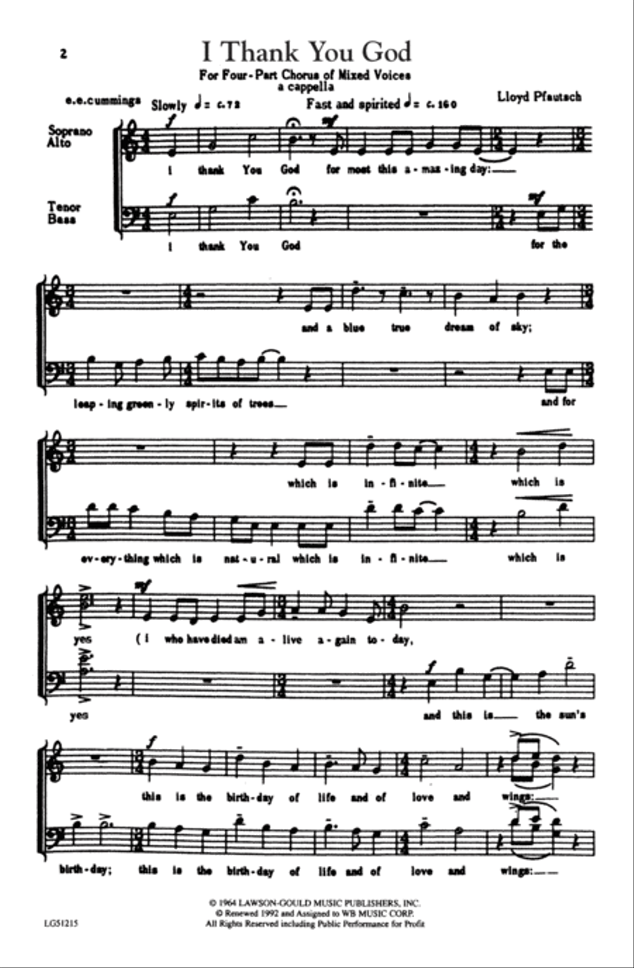 I Thank You God 4-Part scores gallery preview page 4