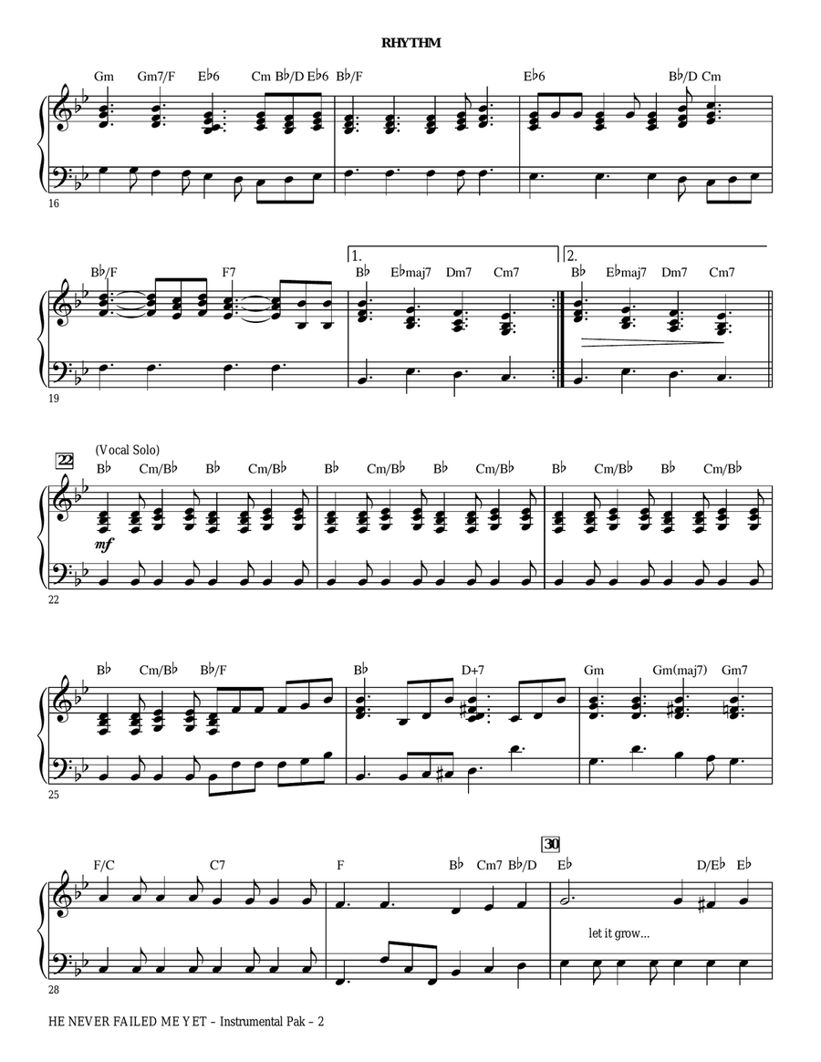He Never Failed Me Yet (orch. Keith Christopher) - Rhythm Choir scores gallery preview page 2