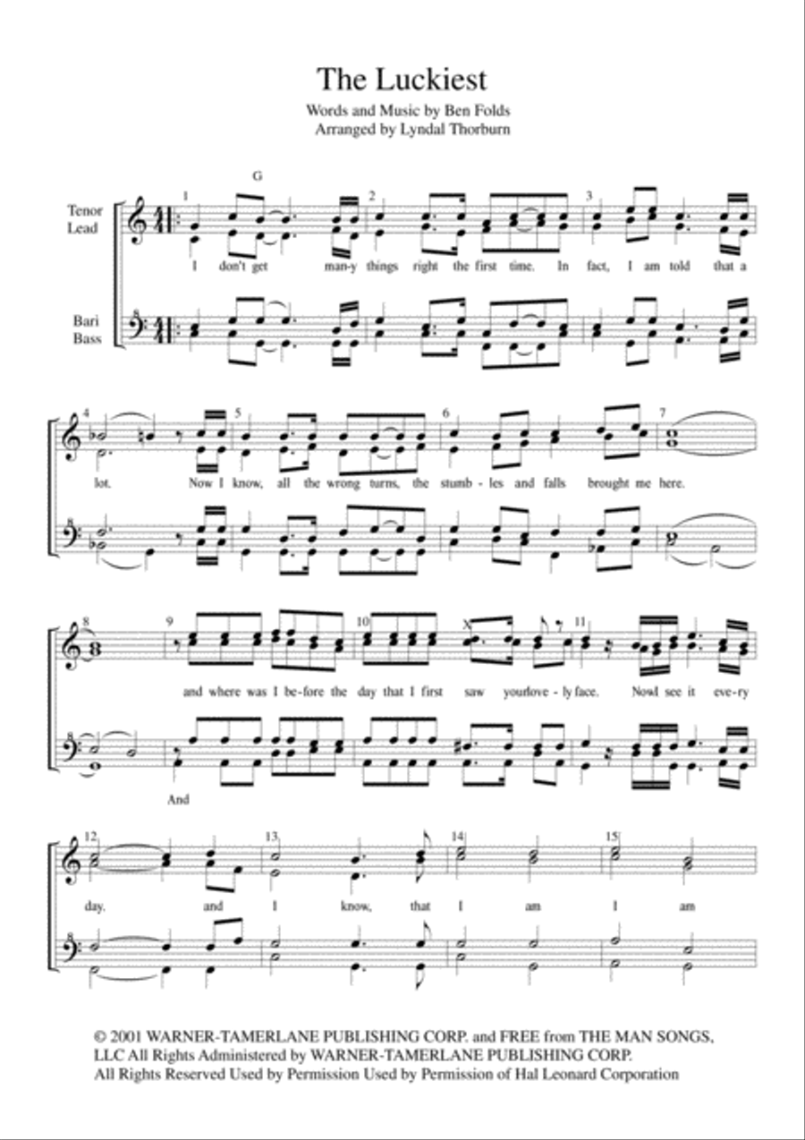 The Luckiest The Luckiest Choir scores gallery preview page 1