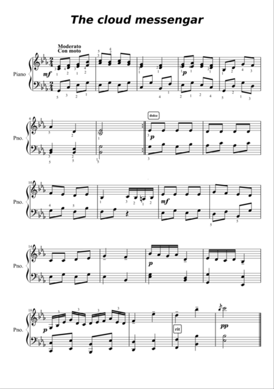 Cloud Messenger Piano Solo scores gallery preview page 1