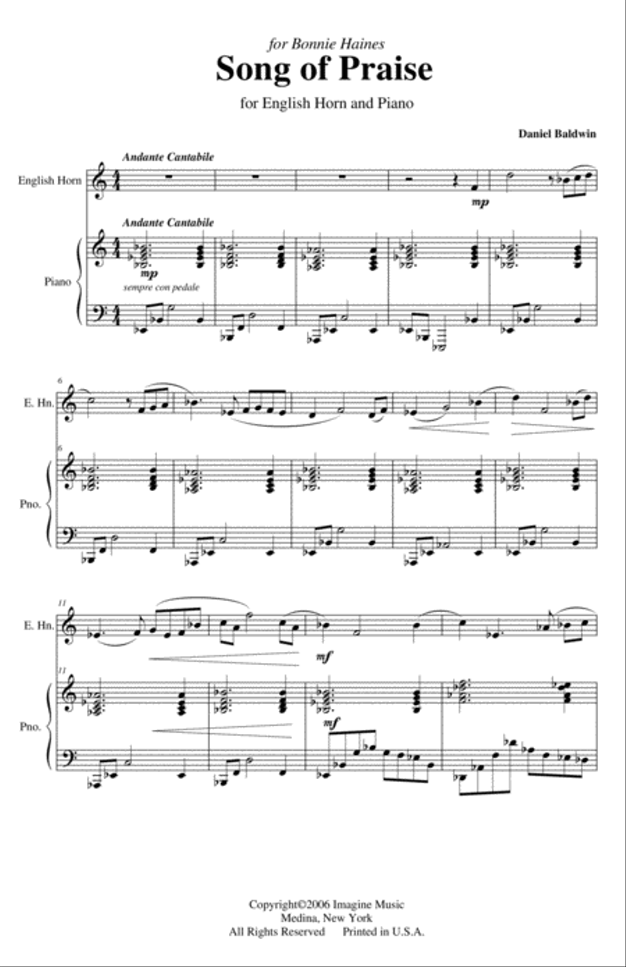 Song of Praise Song of Praise English Horn scores gallery preview page 1