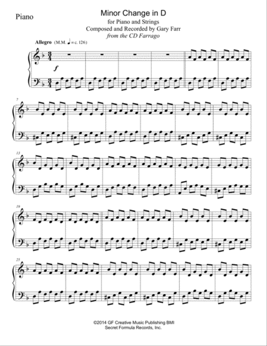 Minor Change in D for Piano & Strings String Orchestra scores gallery preview page 5