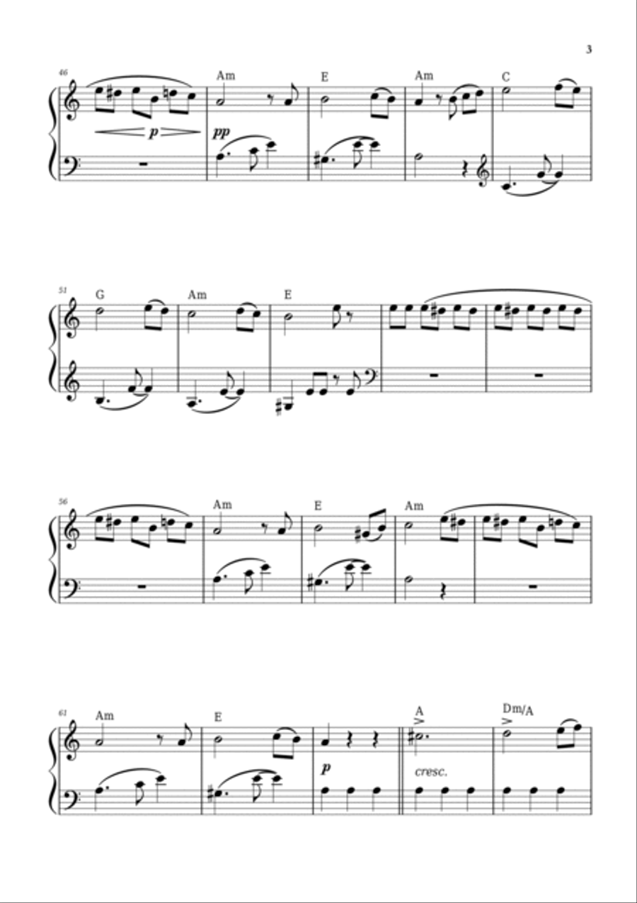 Fur Elise (easy intermediate version) Piano Method scores gallery preview page 3