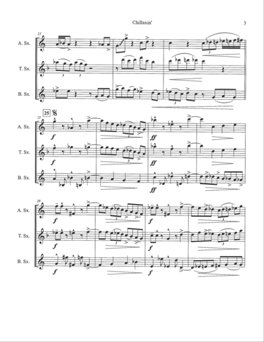 Chillaxin' Woodwind Trio scores gallery preview page 3