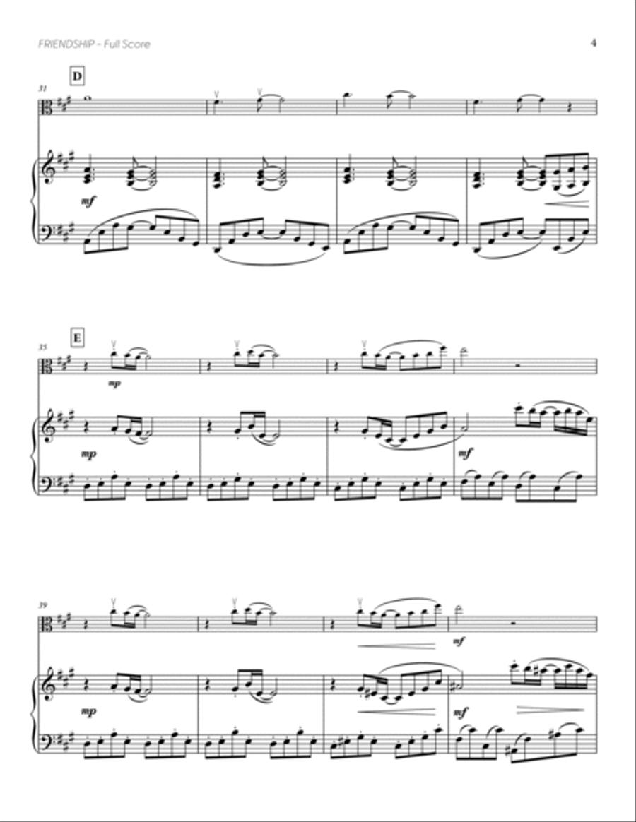 Friendship (from DELTARUNE) (for Solo Viola with Piano Accompaniment) Piano Accompaniment scores gallery preview page 5