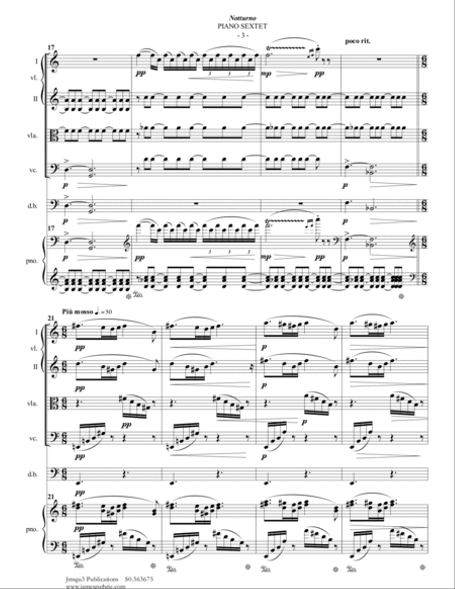 Grieg: Notturno Op. 54 No. 4 for Piano Sextet Chamber Orchestra scores gallery preview page 3