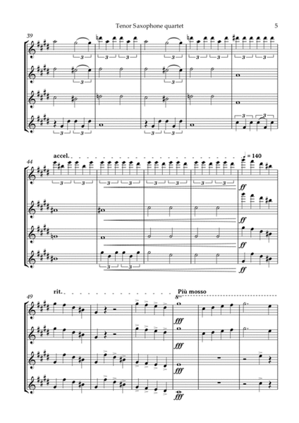 Swan Lake Tchaikovsky Tenor Saxophone Quartet by Peter Ilyich Tchaikovsky Tenor Saxophone - Digital Sheet Music