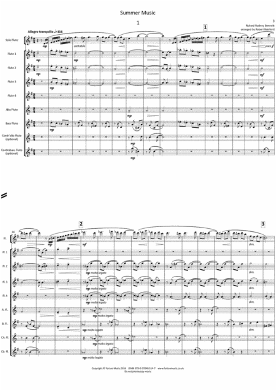 Summer Music Summer Music Flute Quartet scores gallery preview page 2