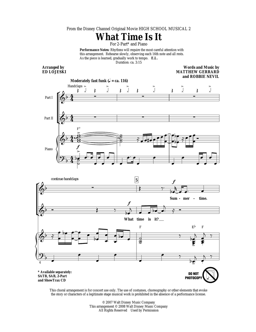 What Time Is It 2-Part scores gallery preview page 1