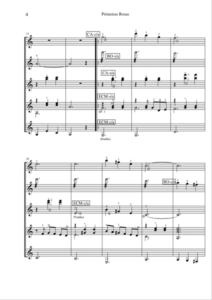 Primeiras Rosas (waltz) Guitar Ensemble scores gallery preview page 4