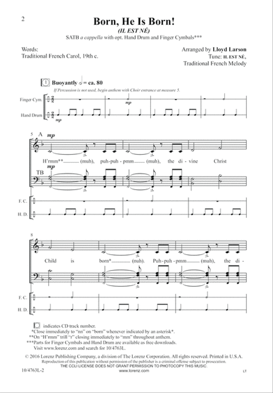 Born, He Is Born! 4-Part scores gallery preview page 2