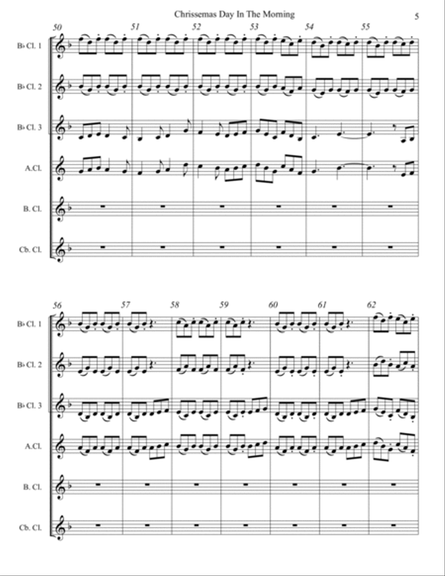 Chrissemas Day In The Morning Clarinet Choir scores gallery preview page 6