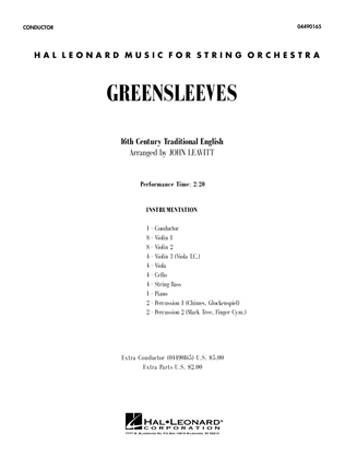 Greensleeves (arr. John Leavitt) - Full Score
