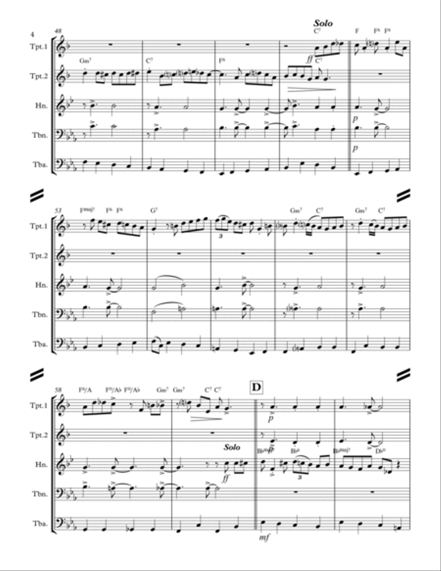 CHICAGO (That Toddlin' Town) (for Brass Quintet) Brass Quintet scores gallery preview page 5