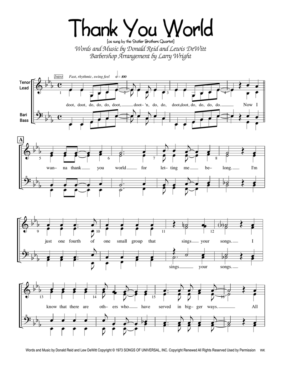 Thank You World SSAA scores gallery preview page 1